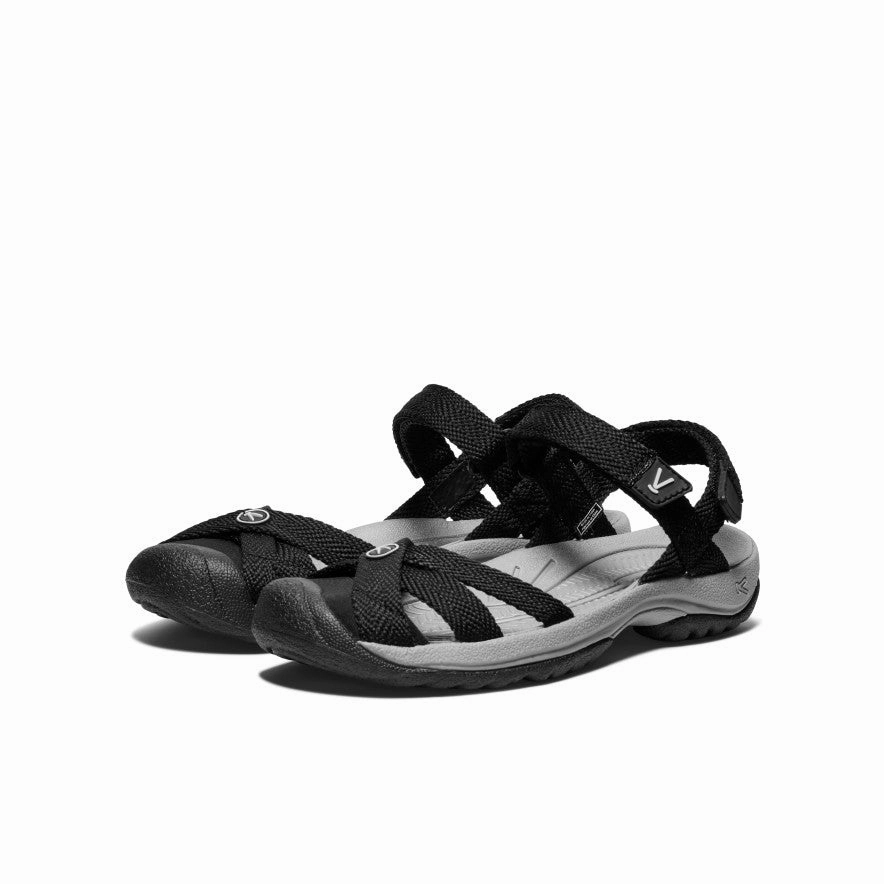 Women's Bali Strap Sandal  |  Black/Alloy Non Slip Wide Toe Box Design