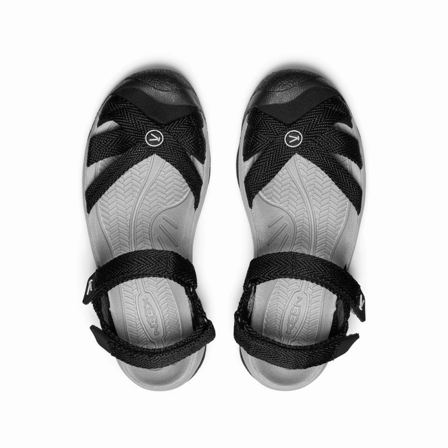 Recyclable Packaging Certified Women's Bali Strap Sandal  |  Black/Alloy