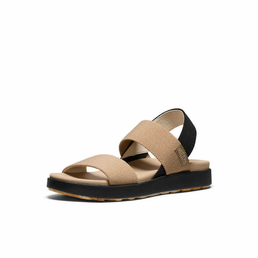 Memory Foam Insert Relaxed Look Women's Elle Backstrap Sandal  |  Cornstalk/Black