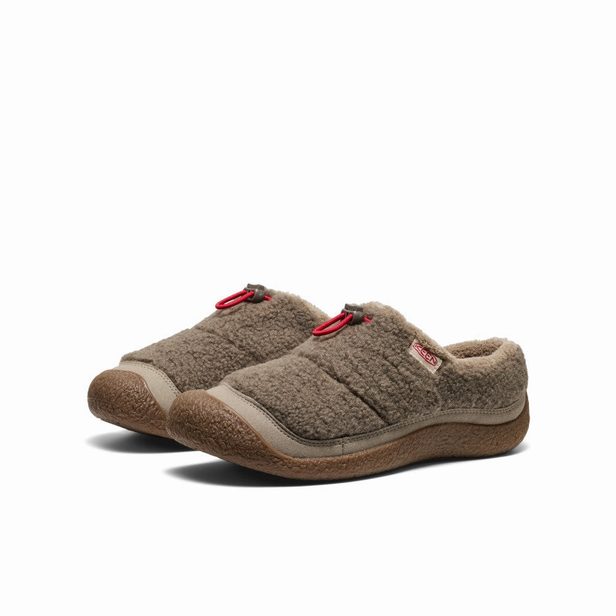 Durable Slip On Office Comfort Women's Howser III Slide  |  Brindle/Brindle Sherpa Fleece