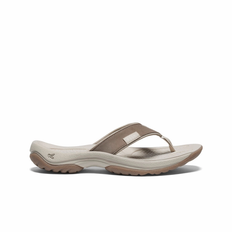Women's Kona Leather Flip-Flop  |  Brindle/Silver Birch Instant Comfort Walk Comfy Style