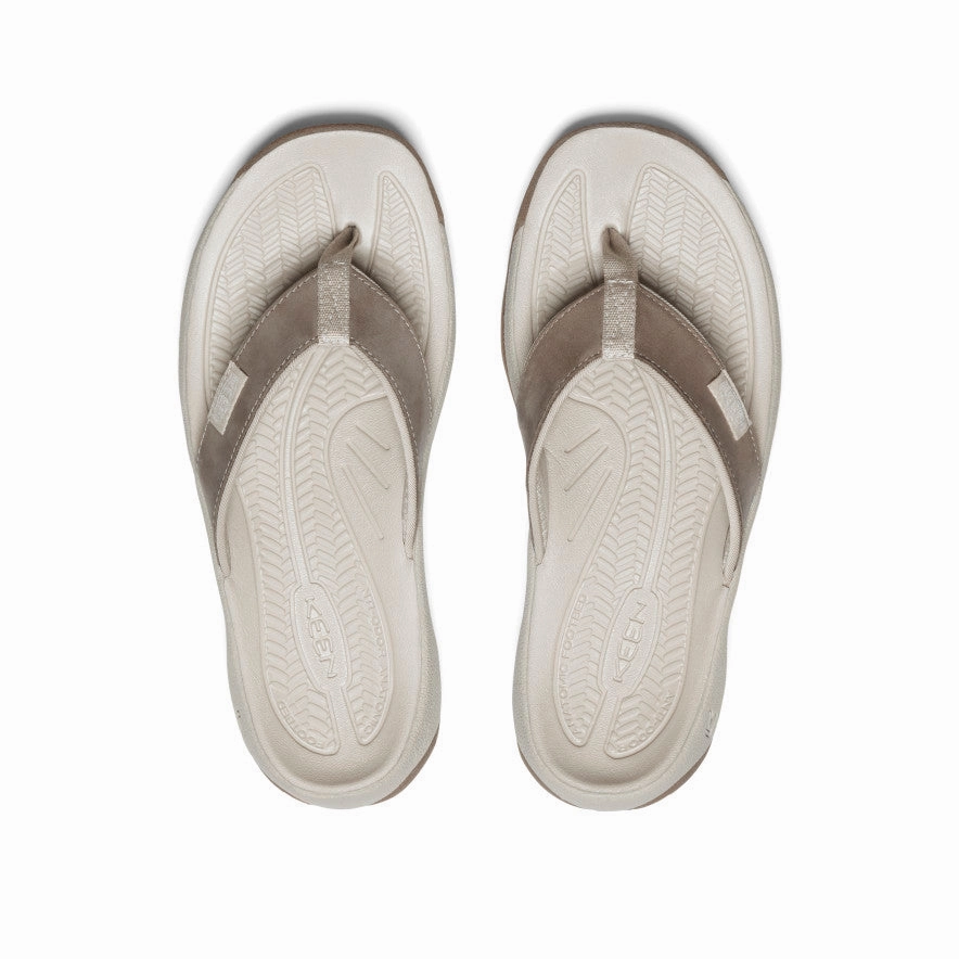 All Occasion Grip Sole Women's Kona Leather Flip-Flop  |  Brindle/Silver Birch
