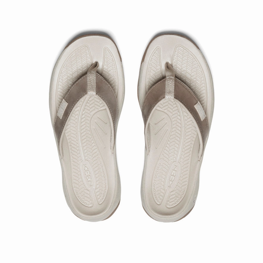 Sleek Summer Footwear Women's Kona Leather Flip-Flop  |  Brindle/Silver Birch