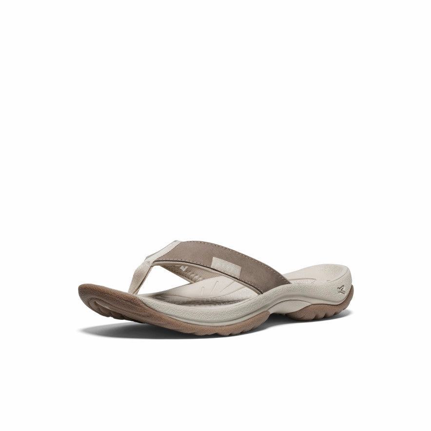 Women's Kona Leather Flip-Flop  |  Brindle/Silver Birch Seamless Design