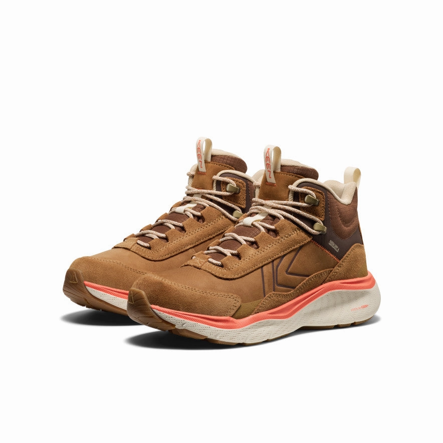 Women's Leiki Waterproof Leather Hiking Boot  |  Chipmunk/Birch Rapid Lacing System Breathable Windy Weather