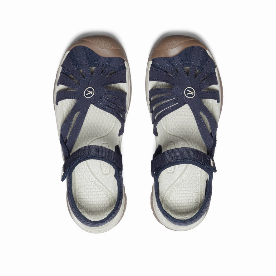 Fashion Flip-flops Open Toe Shoes Women's Rose Sandal  |  Navy