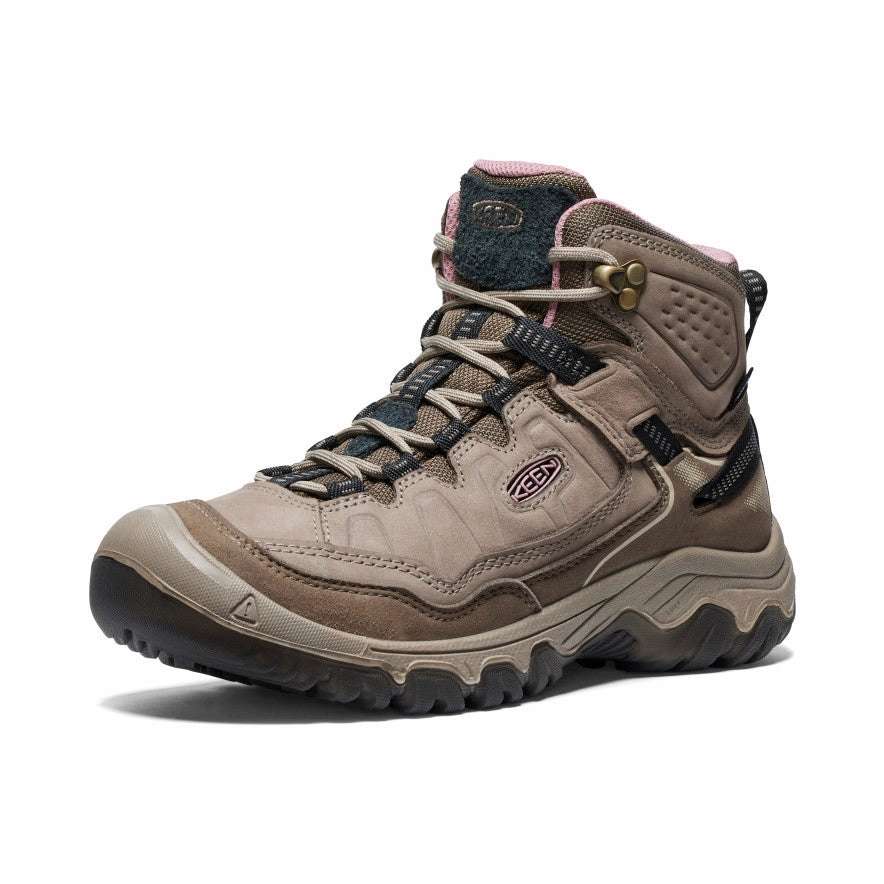 Women's Targhee IV Wide Waterproof Hiking Boot  |  Brindle/Nostalgia Rose Stylish Design