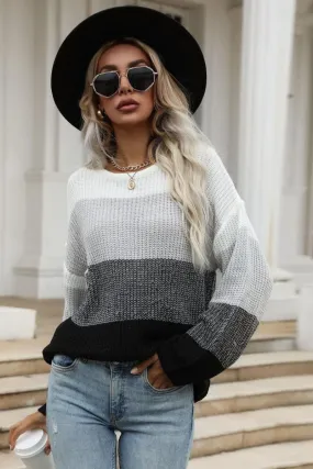 FoldableFeature WOMEN??S COLOR BLOCK CASUAL TUNIC TOPS