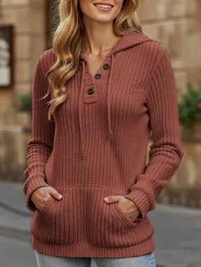 Women's solid color long-sleeved hoodie sweater Perfect For Relaxing Easy Care Fabric