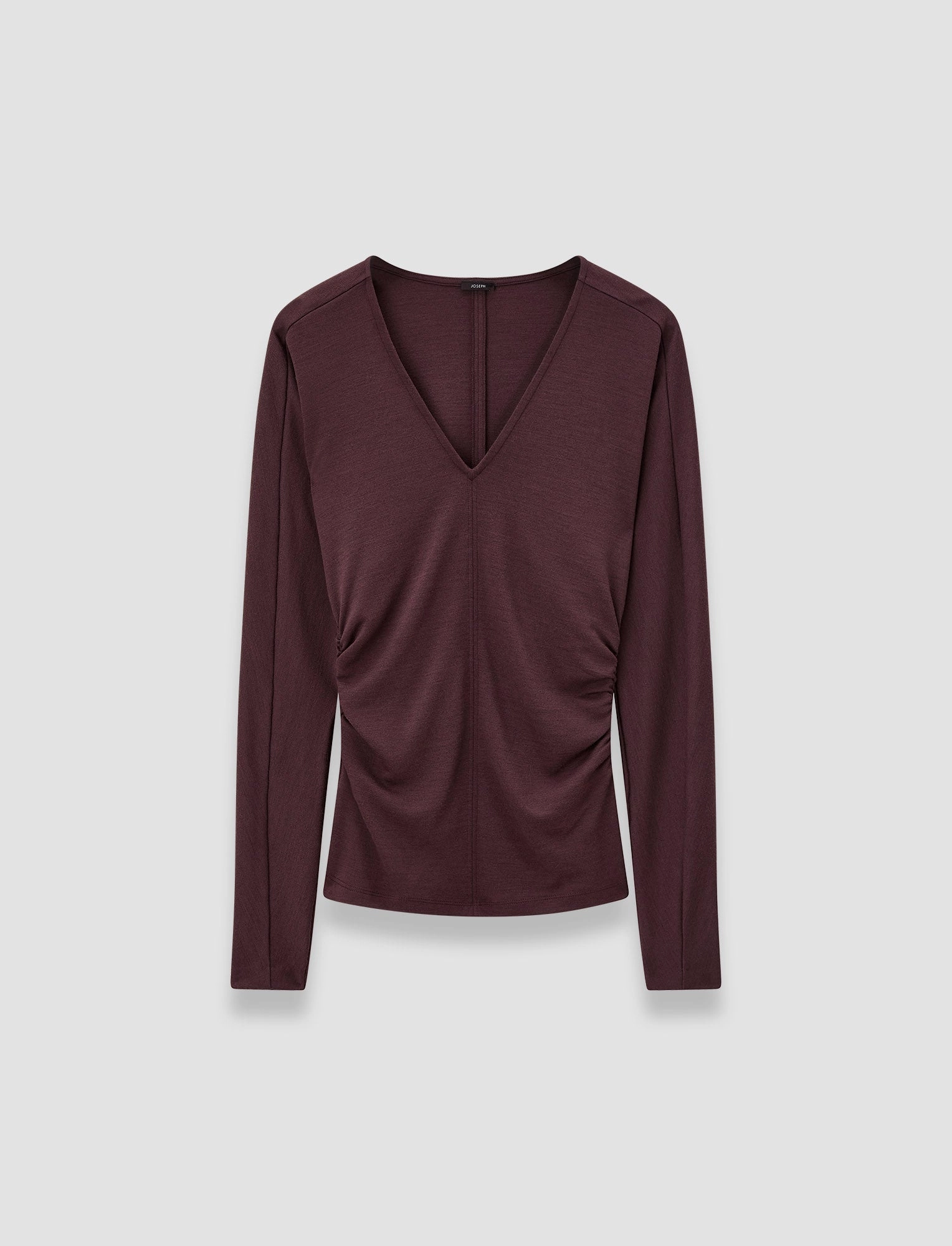 HeatTrapping Fibers Wool Jersey V Neck Top