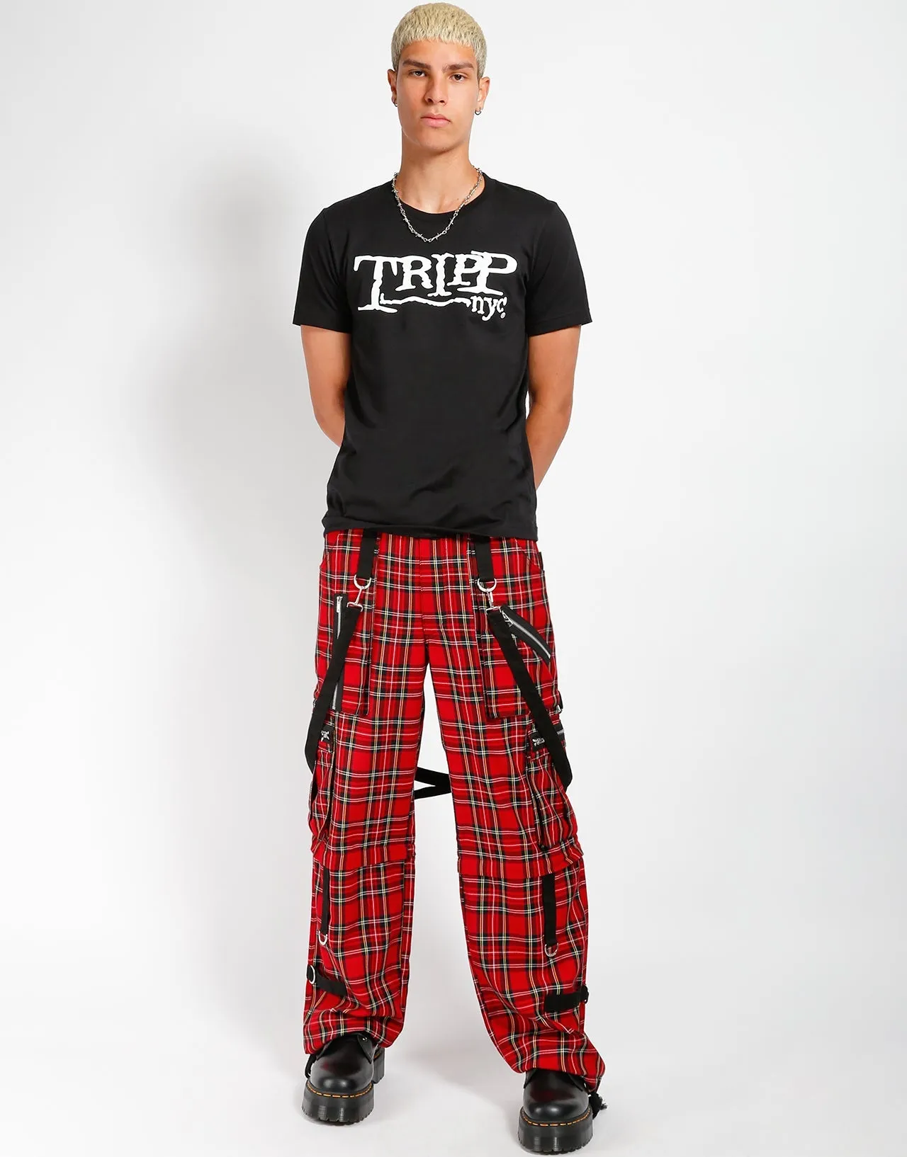 CLASH PANT RED PLAID RecycledMaterial