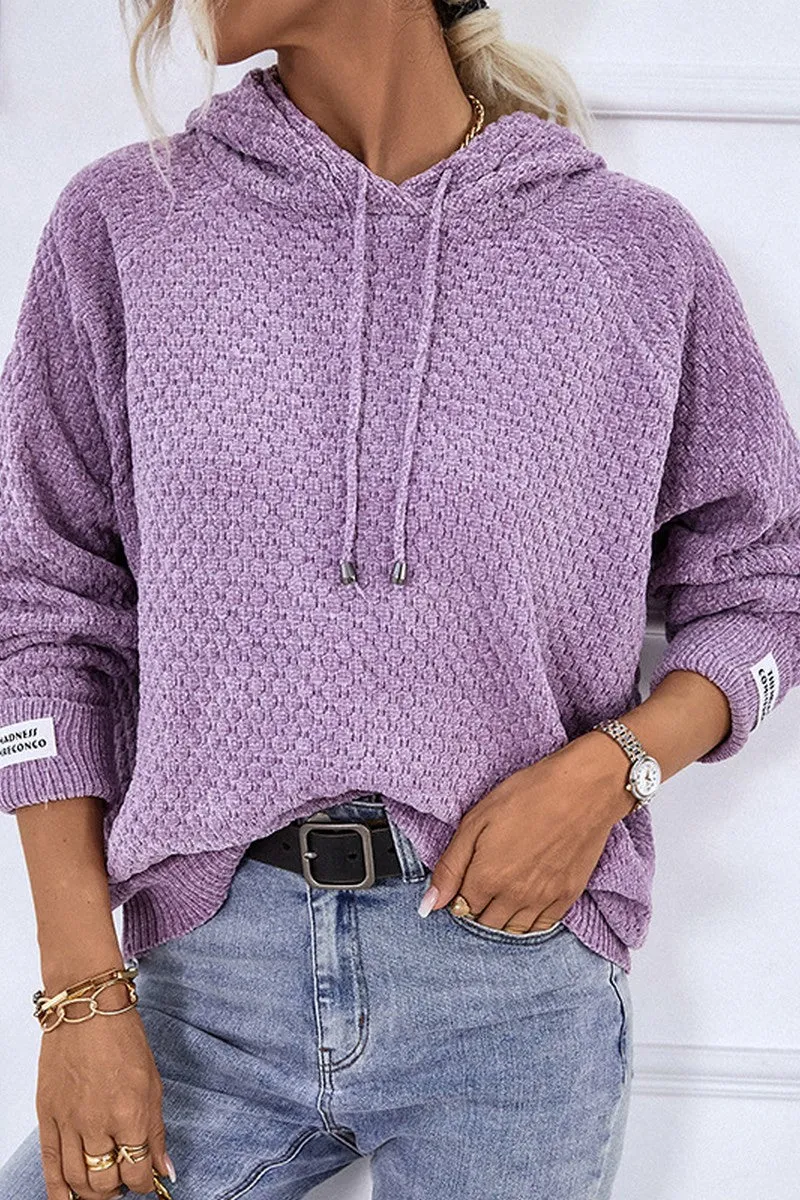 Trendy Design Perfectly Warm WOMEN FISHERMAN KNITTED HOODIE PULLOVER