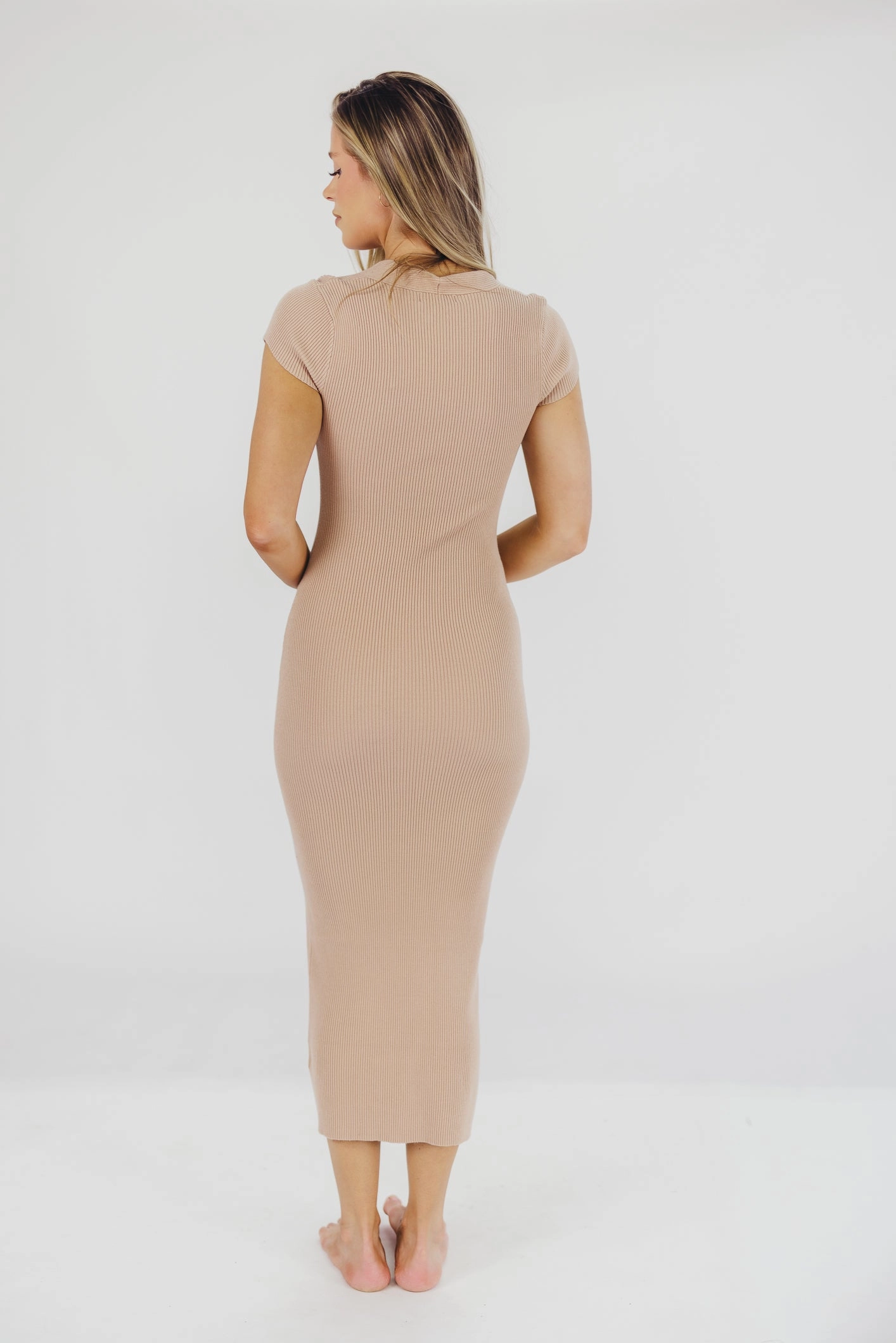 Wren Ribbed Knit Maxi Dress with Square Neckline in Dusty Blush (XS-XL) - Worth Collective Exclusive *Final-Sale* Bloom Soft