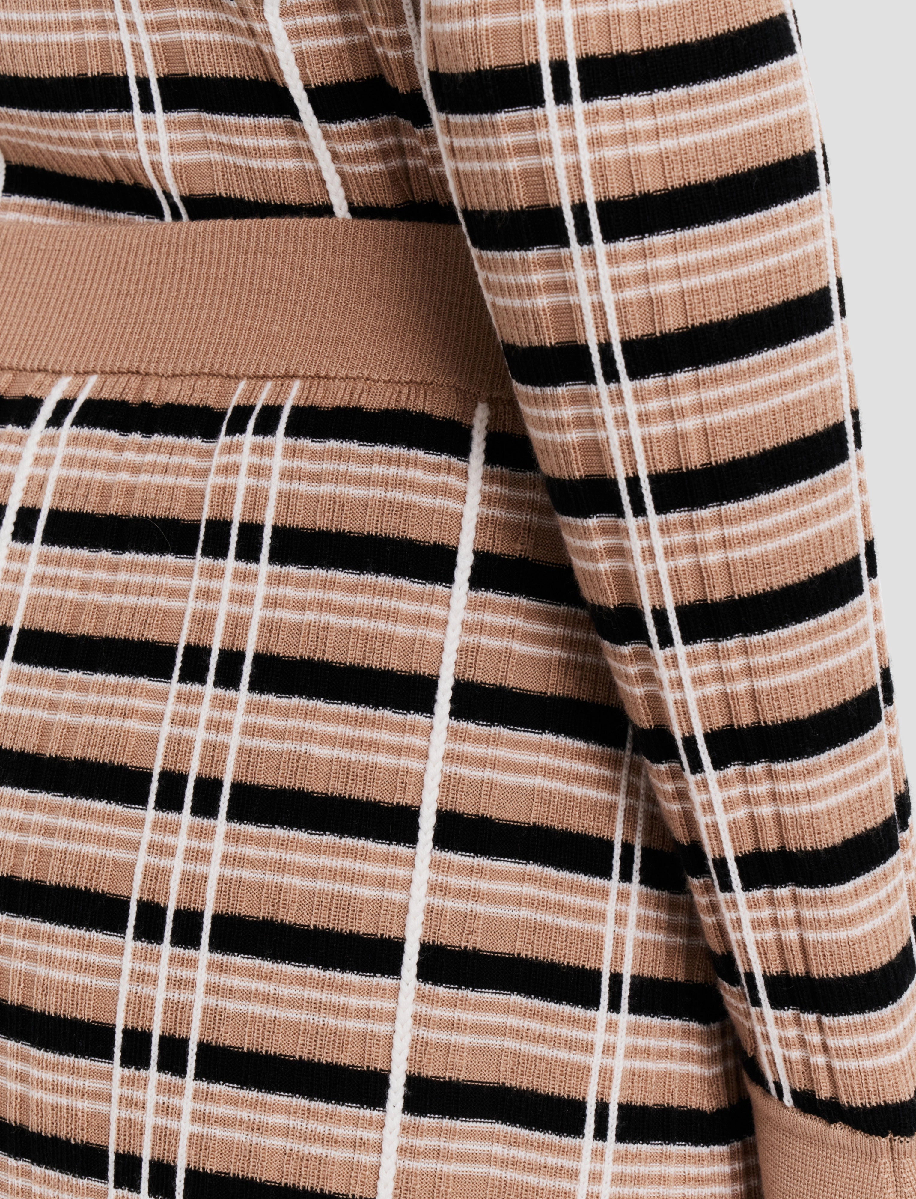 Check Wool Silk Skirt Lattice Pattern