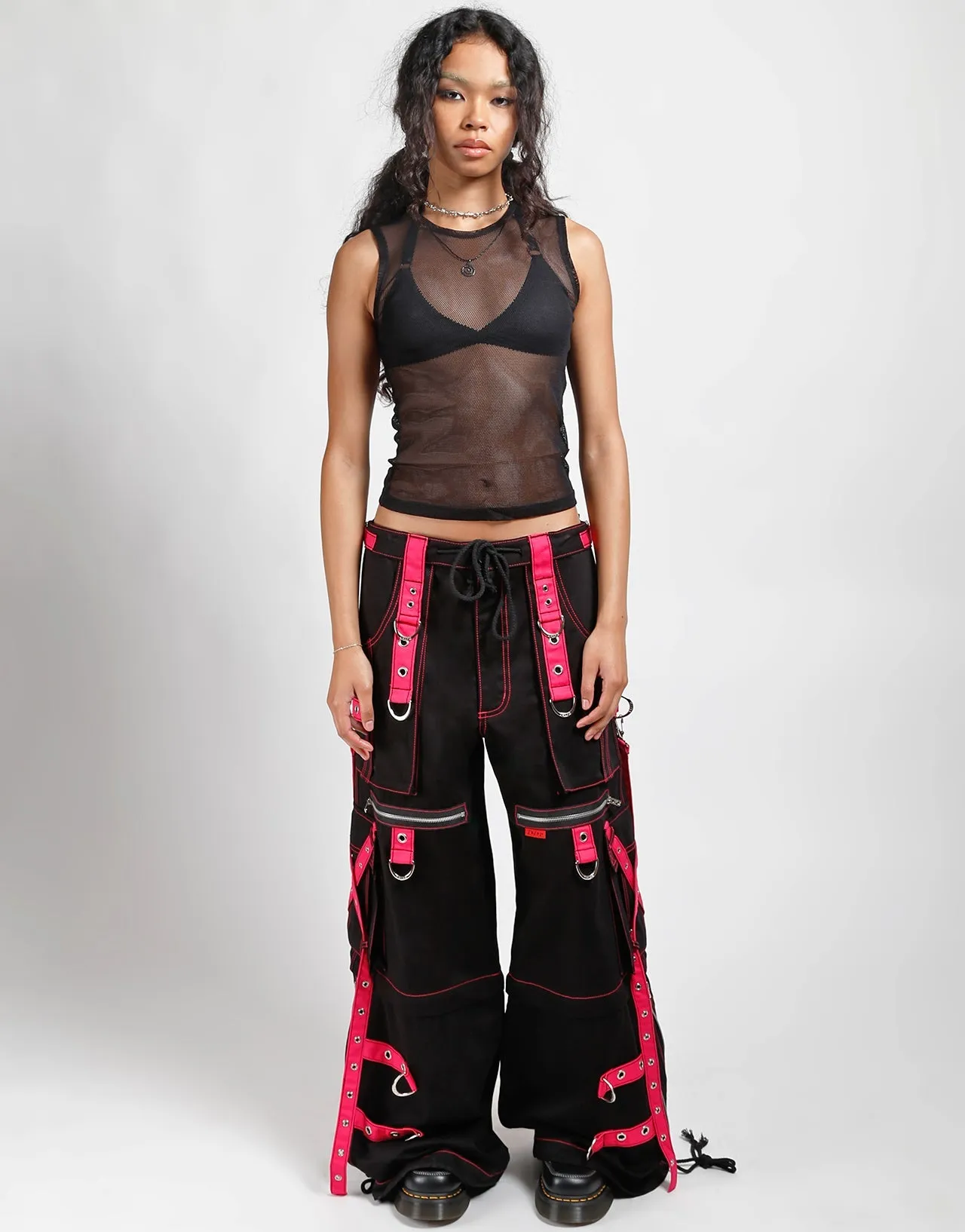 X-STRAP ZIP OFF PANT BLACK/PINK Soft Stretch AntiStaticTreatment