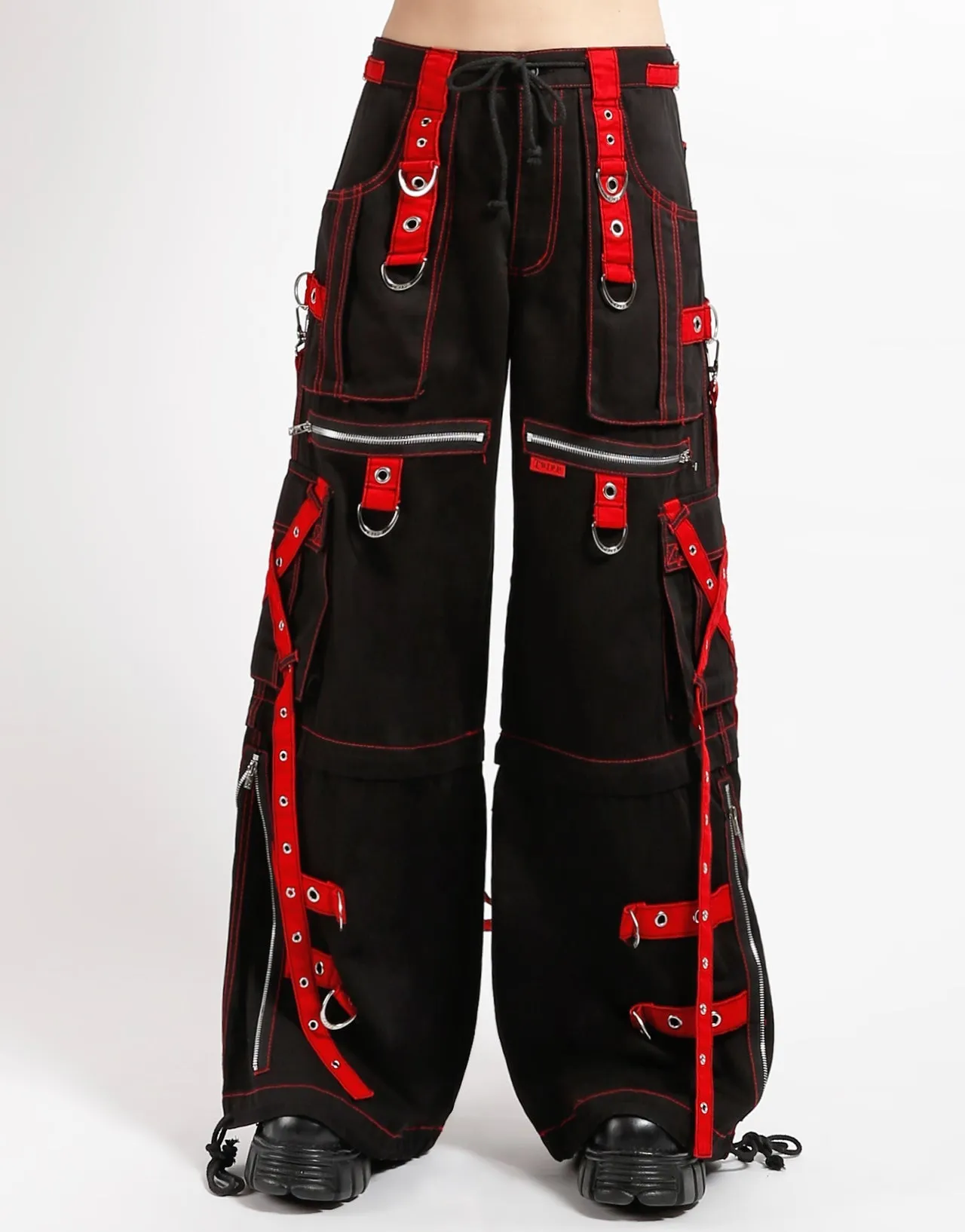 X-STRAP ZIP OFF PANT BLACK/RED Adaptive Fit