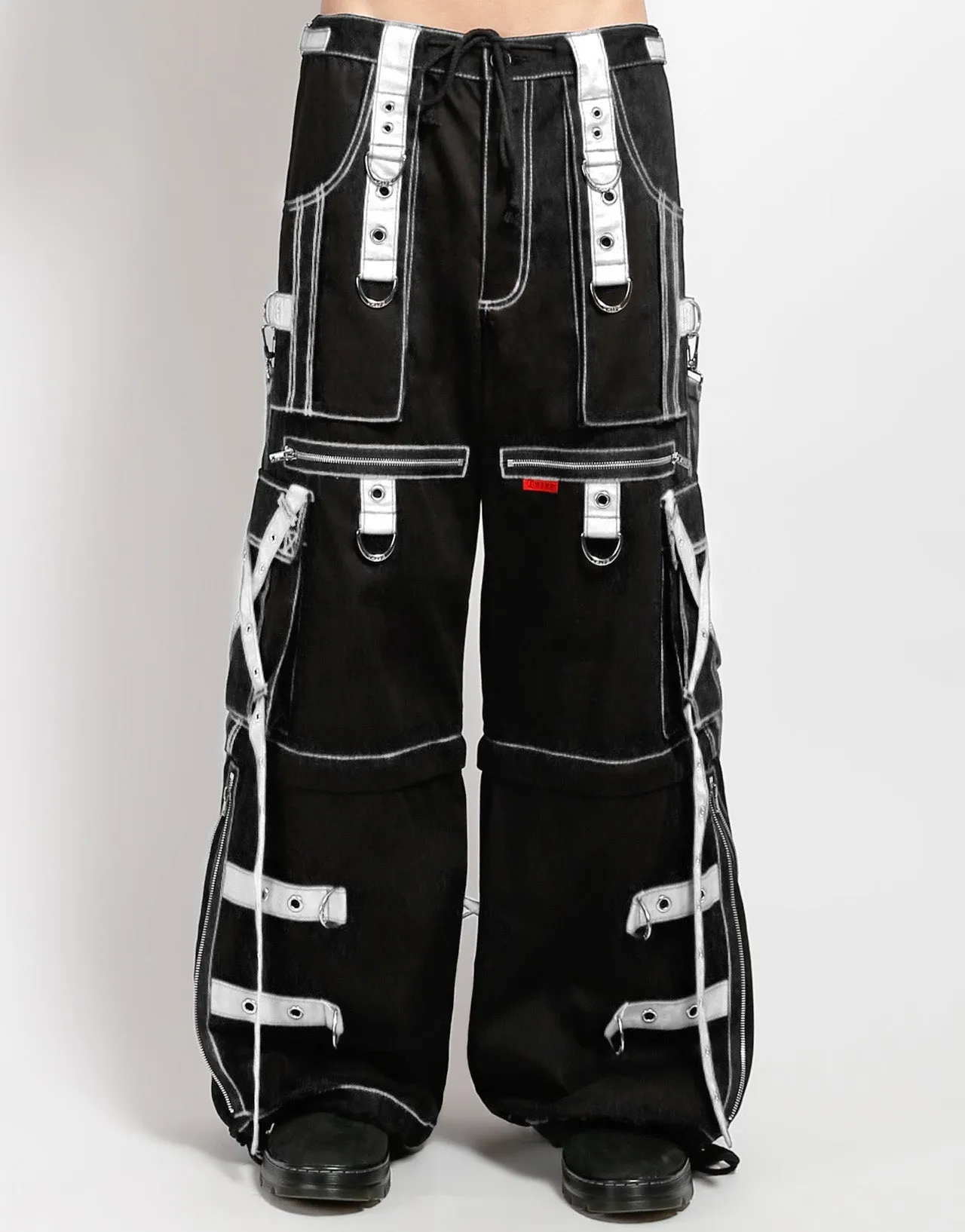 X-STRAP ZIP OFF PANT BLACK/WHITE Workout-ready