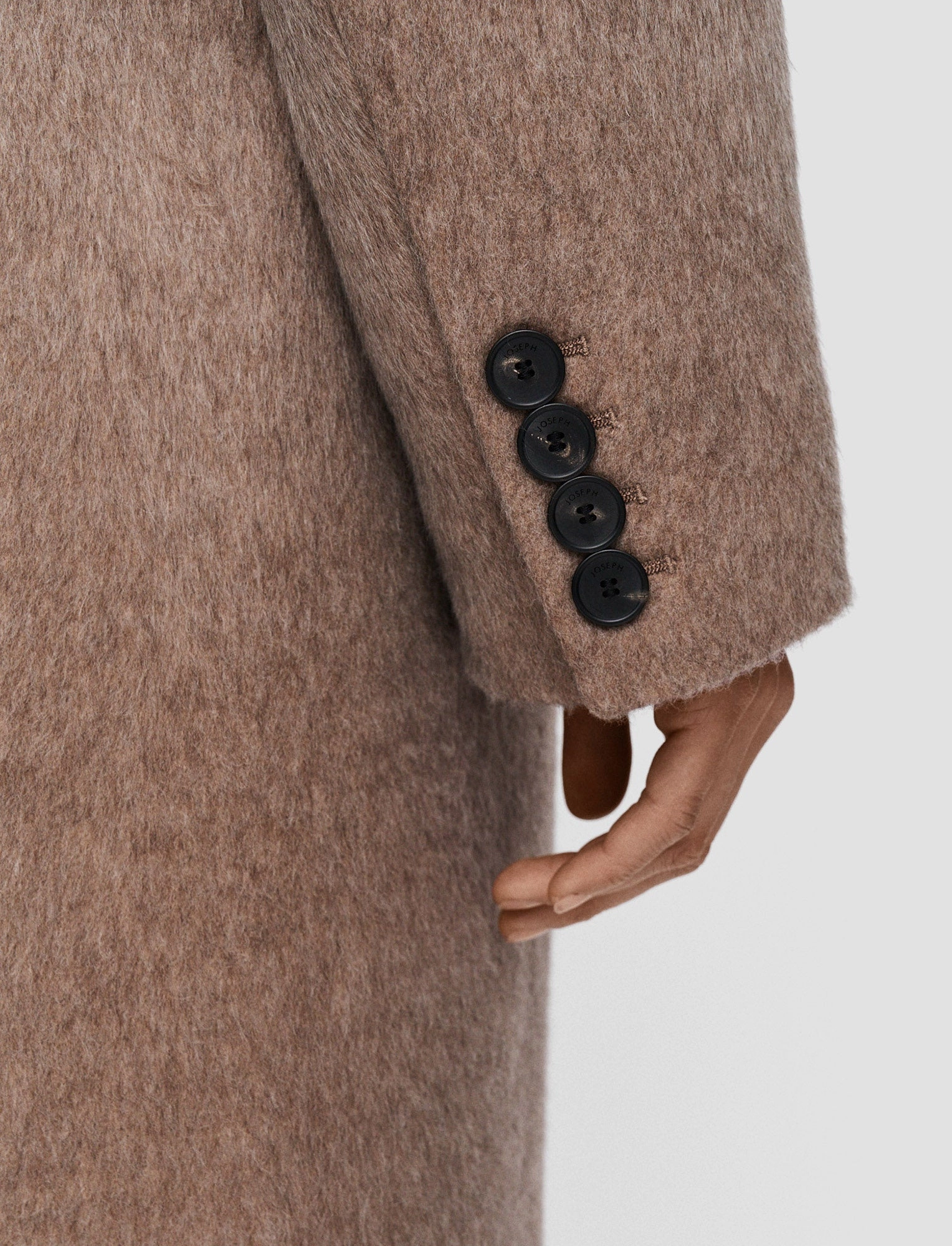 Yak Wool Lilas Coat BondedZipperGuards