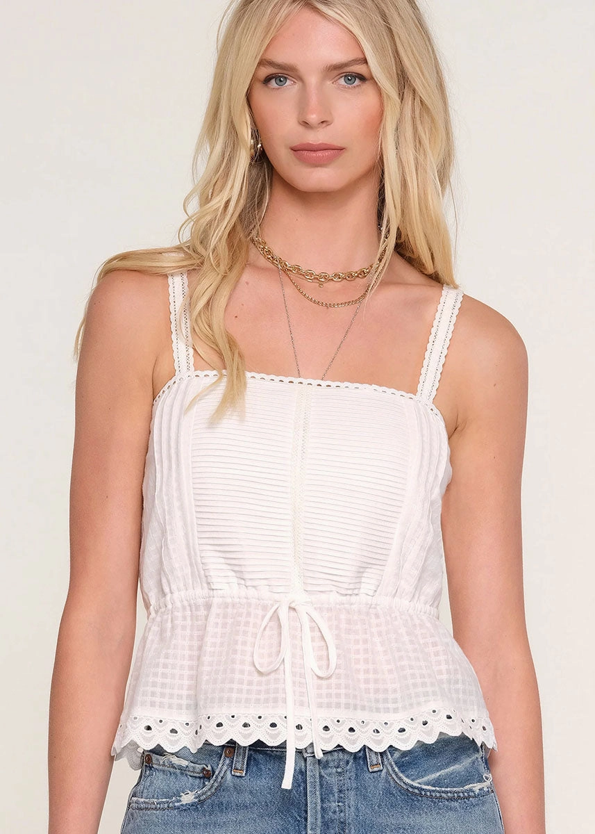 Soft Texture RibbedCuff Sasha Top - Eggshell