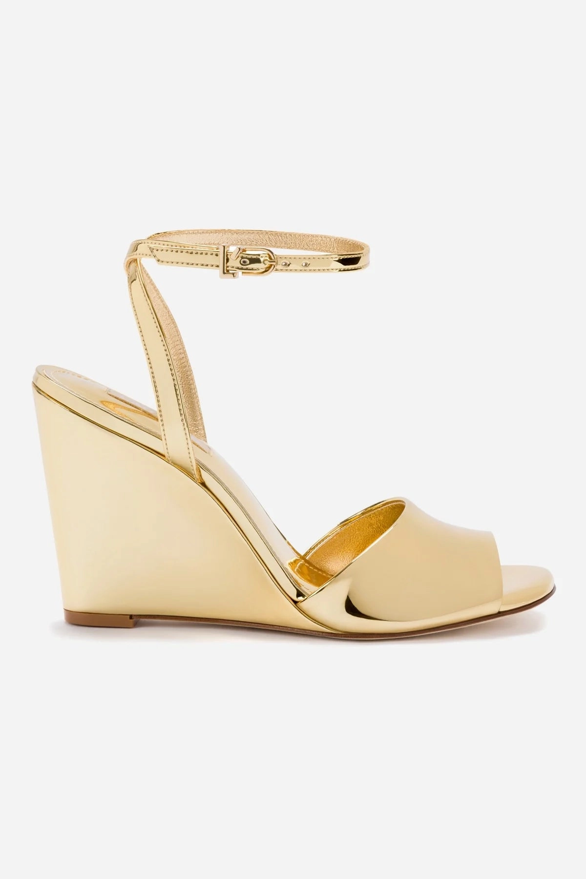 Yves Wedge In Gold Specchio Microfiber Lining Bow Charm