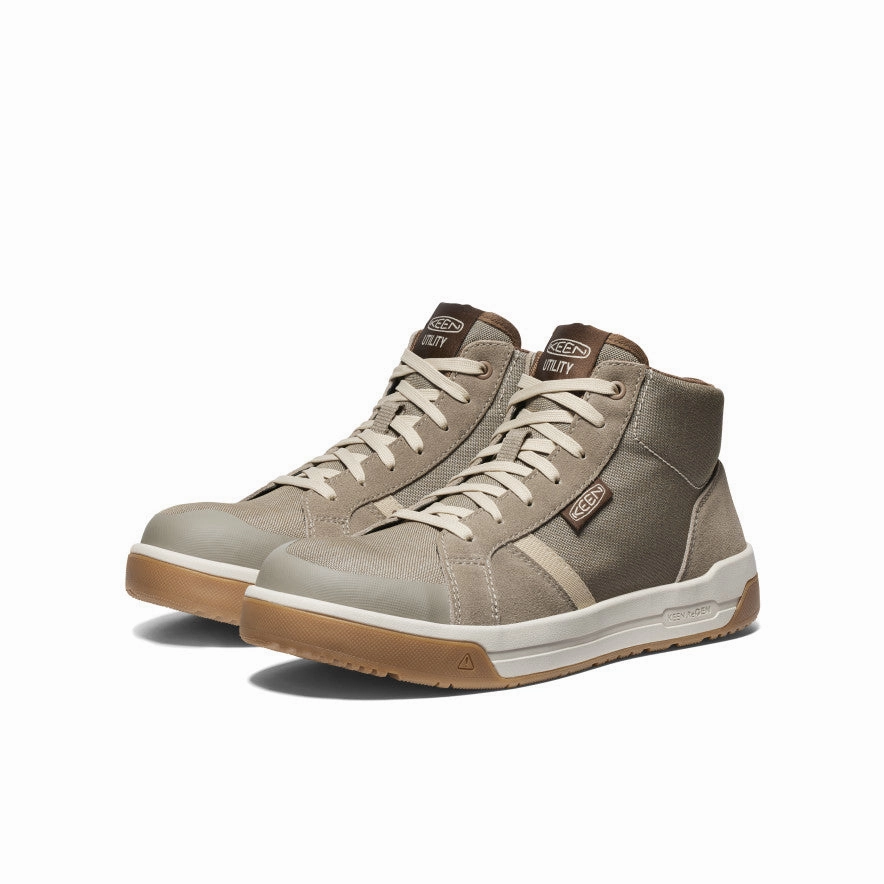 Cushioned Step Cold Weather Commuter Simple Look Men's Kenton Mid Work Shoe (Carbon Toe)  |  Brindle/Gum