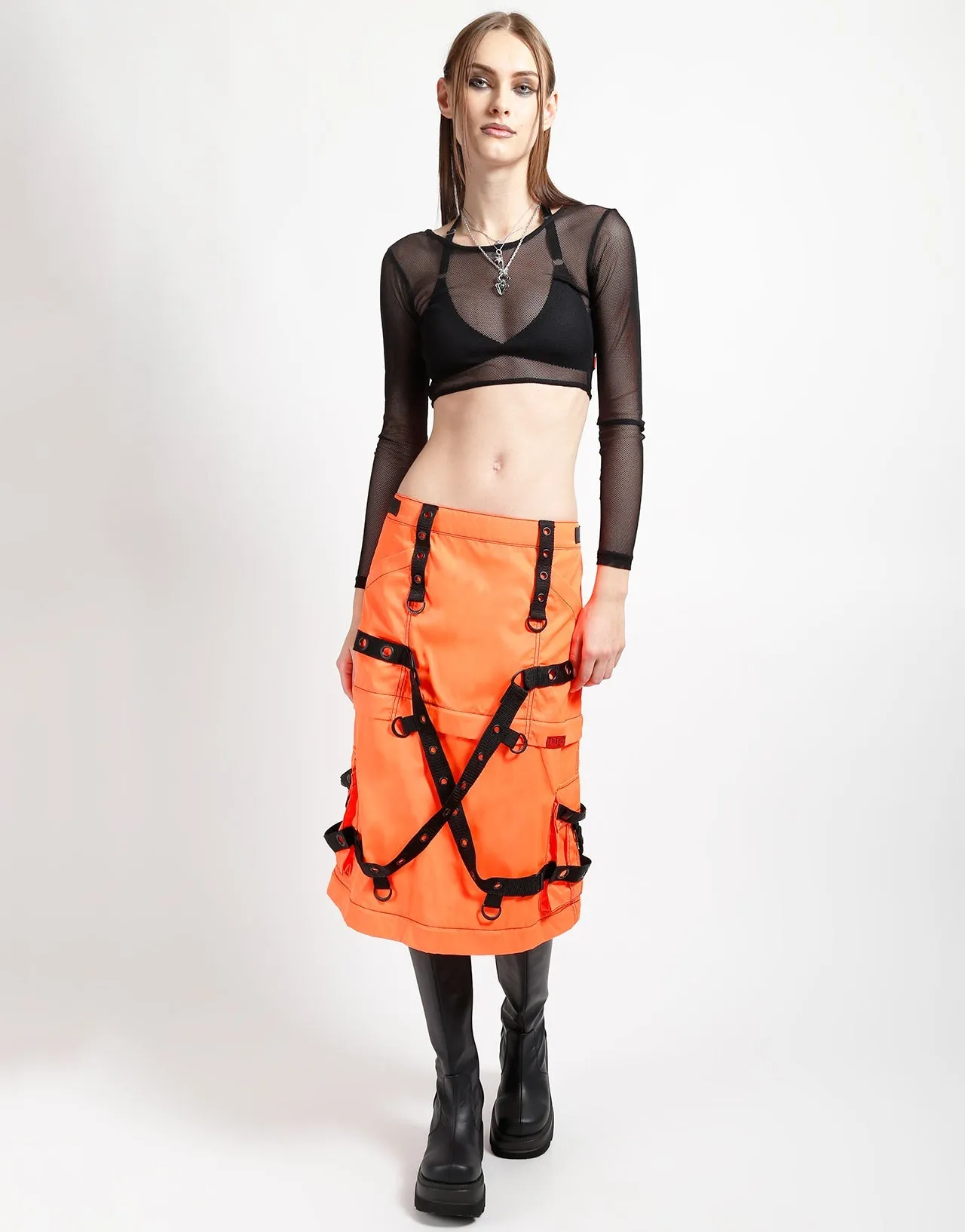 Durable Utility MultiPocketDesign ZIP OFF MEGA NYLON SKIRT NEON ORANGE