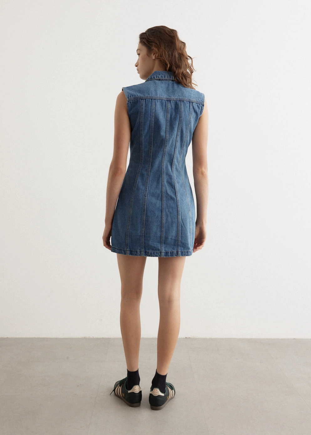 Zipper Denim Mini Dress Durable piece Smart Layer